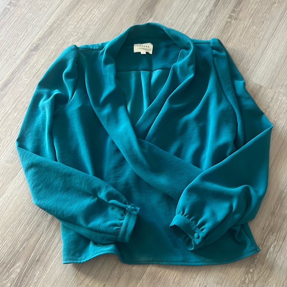 Sezane Abélia Blouse Vert Bouteille - Size 38